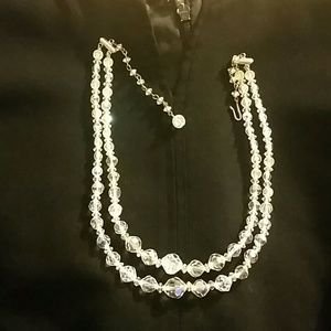 Vintage Aurora Borealis double two strand necklace